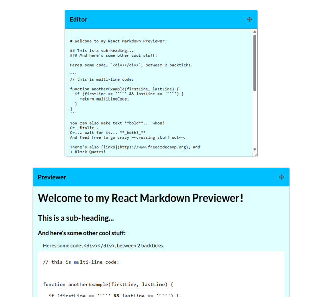 Markdown Previewer
