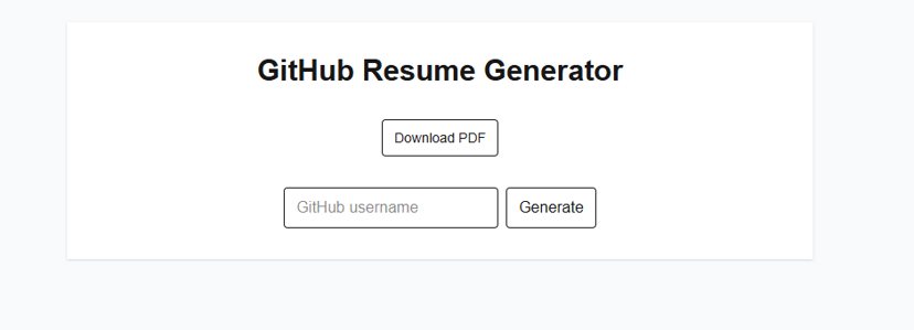 GitHub Resume Generator